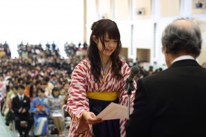 Yui Taniguchi, who was selected for the Excellent Akabane Award