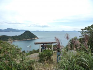 Looking at the mainland side of Shimonoseki from the top of Mt. Konpira