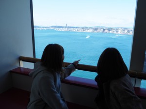 The cityscape of Shimonoseki seen from the Mojiko Retro Observation Room