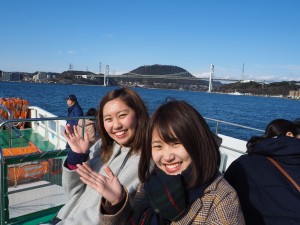 The Kanmon Bridge seen from the boat